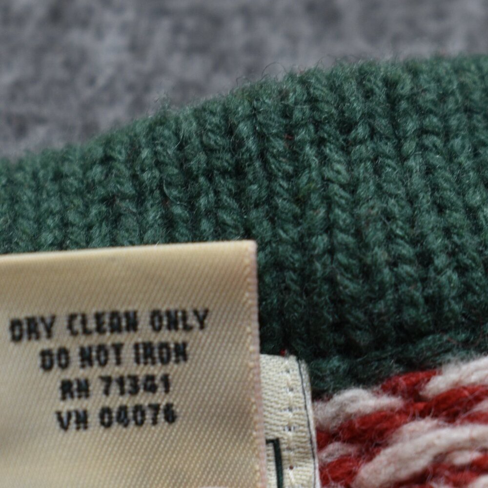 LL Bean Women’s vintage Fairisle red merino wool sweater Holiday Sz M - Picture 6 of 7